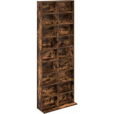 Meuble CD Chêne fumé 65 x 23,5 x 175 cm Bois d'ingénierie vidaXL