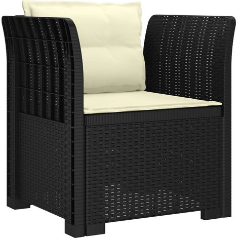 Maison Exclusive - Poltrona a 1 Posto con Cuscini Aspetto Rattan PP Antracite (1/5)