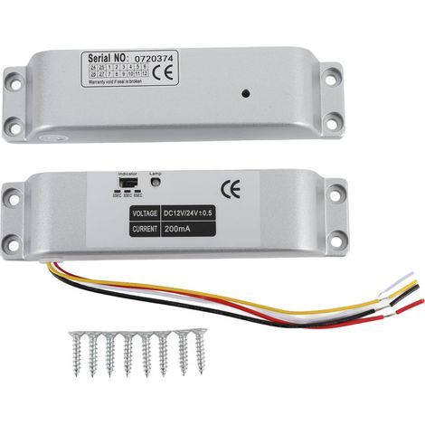 Serrure à boulon électrique DC12 24V, Mode NC, mortaise à sécurité intégrée avec délai pour portes coupe-feu en bois et métal, montée en Surface (1/5)