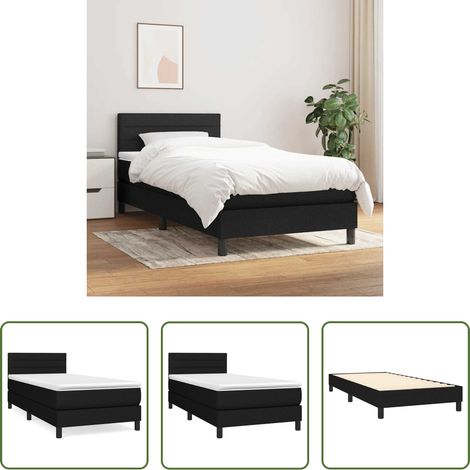 Matratze - Boxspringbett mit Matratze Schwarz 90x200 cm Stoff (1/5)