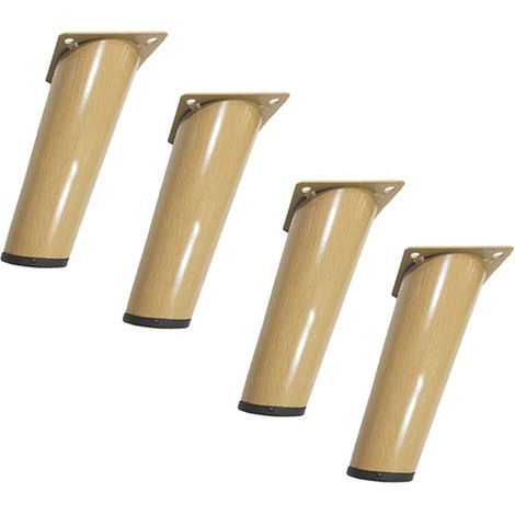 Pieds de meuble, pieds de support pour canapé/meuble TV, métal, imitation bois peint, lot de 4