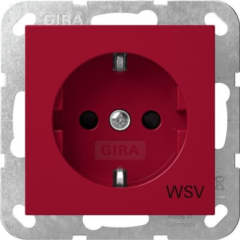 Gira SCHUKO-Steckd. SP WSV System 55 Rot [4453108], 4453 108