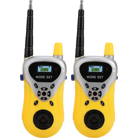 Lot de 2 talkies-walkies pour enfants, longue portée, bidirectionnels, jouets pour enfants, cadeau (jaune)-AquaForge (1/4)