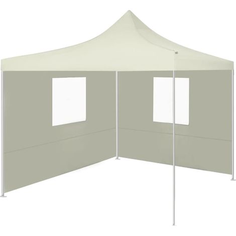 vidaXL Tenda Pieghevole con 2 Pareti 291x291x315 cm Crema (1/5)