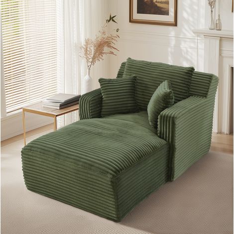 Divano chaise longue in corda verde, 166 x 100 x 82 cm, senza montaggio HAVRYA (1/5)