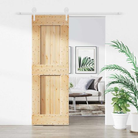 vidaXL Porta scorrevole Naturale e Bianco 70 x 210 cm