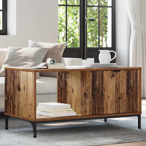 Couchtisch mit Schubladen Altholz 90 x 49 x 46 cm Holzwerkstoff