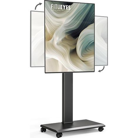 TV Stand with Iron Castors, 32-75 Inches, 90° Rotation  TV Stand with 40° Swivel Stand and 7 Height Adjustments up to 40 kg - Max VESA 600 x 400 mm (1/5)