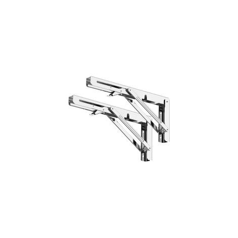 Équerre Pliante 400 mm, Supports d' Étagères Pliants Charge Maximale 150kg, Support Console Pliable En Acier Inoxydable, Equerre Pour Etagere Murale avec vis (2pcs) (1/5)