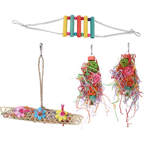 Jouets à déchiqueter pour oiseaux, jouets à mâcher suspendus pour petites perruches, calopsittes et perruches ondulées (1/5)