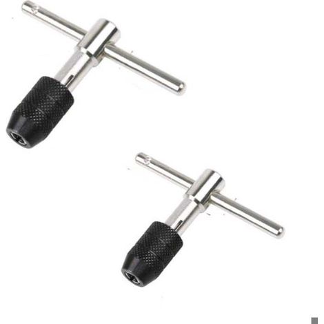 HOXILEELEO2-Piece T-Handle Tap Wrench Set, M3-M8, Adjustable Tapping Tool for Threading and Fastener Installation in Metalworking