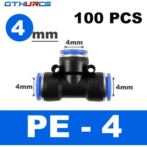 Raccord pneumatique en T 3 voies (PE 4 mm) pour connecteur pneumatique Quick Air (1/5)