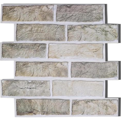 10 Panneaux Muraux 3D Autocollants PVC – Effet Pierre 30 x 30 cm Revêtement Mural pour Salle de Bain, Cuisine, Chambre (1/5)