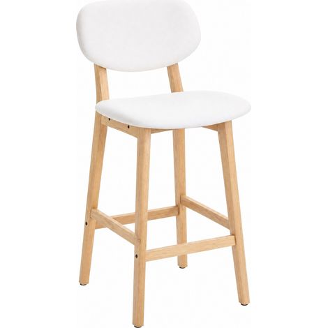 Set di 2 sgabelli da bar 43x38x92 cm in similpelle bianca con schienale - CHICFURN (1/4)