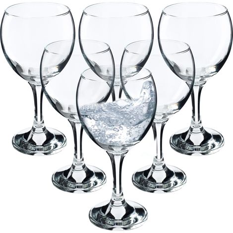 KADAX Weingläser, spülmaschinenfeste Weinkelche 6x260ml, für Wasser