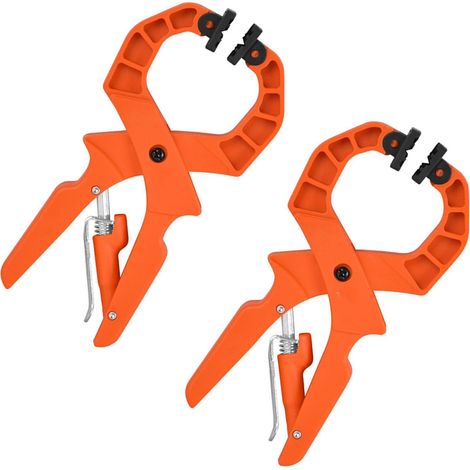 Set of 2 spring clamps for woodworking - Unique shape - Adjustable ratchets for carpentry (1/5)