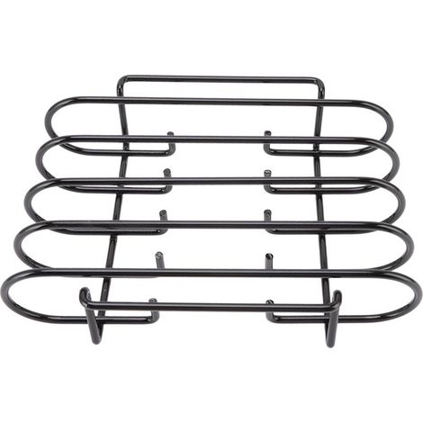 Support à côtes 4 niveaux portable en fer noir durable pour barbecue et camping (1/5)