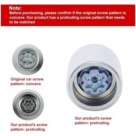 Clé de retrait de vis d'écrou de blocage de roue – Douille antivol pour Audi A1 A3 A4 A5 A6 A7 A8 Q3 Q5 TT R8 – Alliage d'acier durable (1/5)
