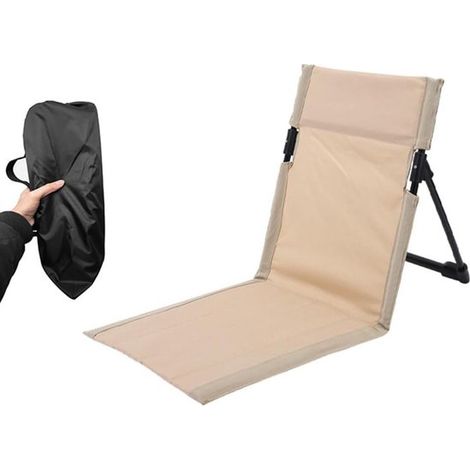 Sedia pieghevole - Sedia da campeggio - Con schienale - Seduta imbottita - Adatta per campeggio, picnic, escursioni, spiaggia - Beige (1/5)