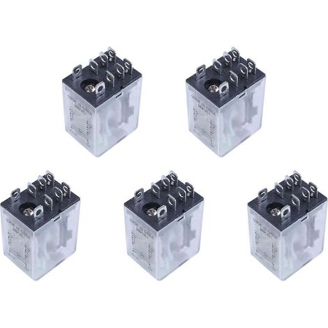 Relais électromagnétique JQX-13F LY2 DC 12V à bobine, 8 broches, DPDT, LED verte (lot de 5) (1/5)