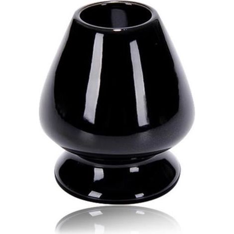 Chasen Matcha-Besenhalter, schwarze Keramik, japanisches Tee-Accessoire (1/4)