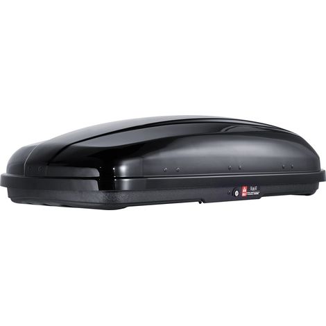 Bac de toit 8 pi³, coque rigide ABS, ouverture double face, 2 sangles renforcées, aérodynamique, compatible barres de toit pour voiture, break, SUV (noir) (1/5)