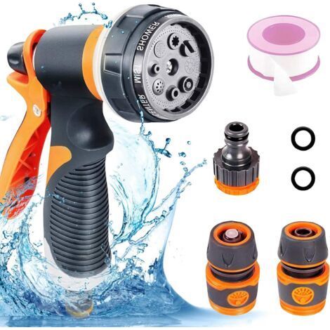 FENOPLASTICAPistolet d'arrosage, 8 Modes d'arrosage Pistolet Arrosoir Réglable Pistolet Arrosage de Pulvérisateur pour Irrigation (1/5)