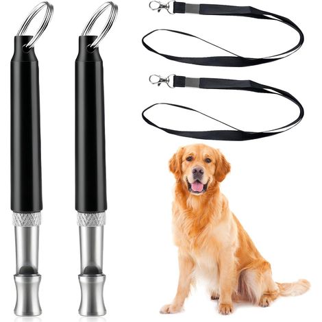 2 Pièces Sifflet Ultrason pour Chien, Sifflet de Dressage Haute Fréquence Réglable avec Lanière, Outil Anti Aboiement et Éducation Canine Portable pour Chiens Petits Moyens et Grands (1/5)
