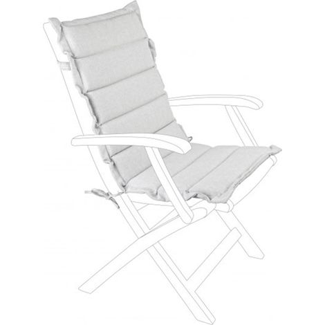 Cuscino trapuntato idrorepellente per esterno e giardino con schienale medio e  molla elastica -Kit 2 Pezzi / Beige