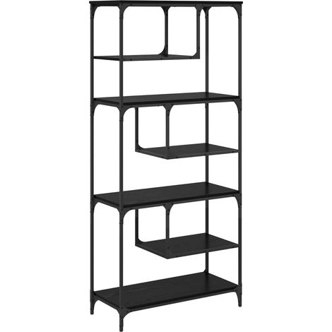 Maison Exclusive - Bücherregal Schwarz Eichen-Optik 81 x 36 x 176