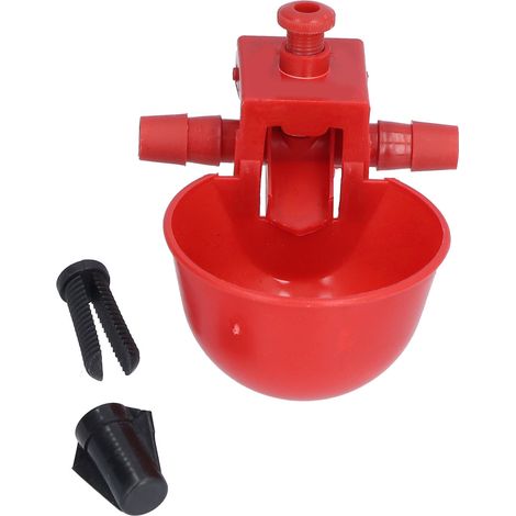 Lot de 25 abreuvoirs pour poulets, en plastique PP durable, rouge vif, démontables, pour canards et autres oiseaux. (1/5)
