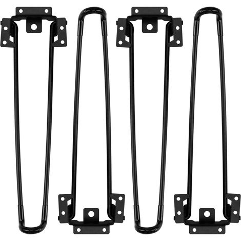 Klappbare Tischbeine, 4 Stück, Haarnadel-Klapptischbeine, 52 cm hoch, schwarz, robust, einfach zu montieren, klappbares Couchtischbein