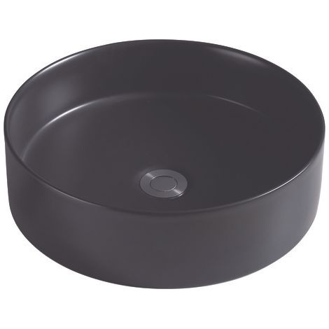 ONDEE - Lavabo redondo para colocar BLAKA - Negro - 39,5cm -ceramica - sin rebosadero (1/4)