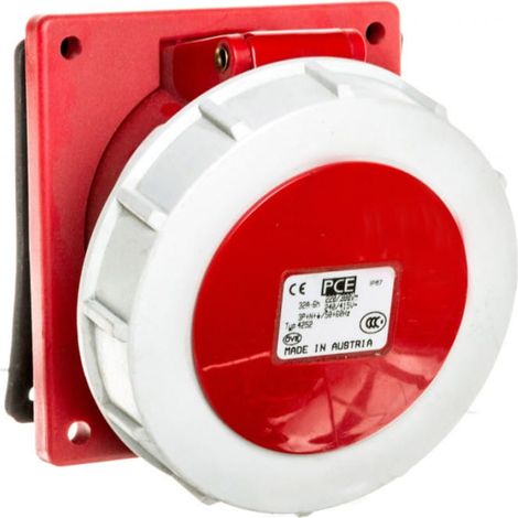 Presa da pannello 32A 5P 400V rossa IP67 4252-6v