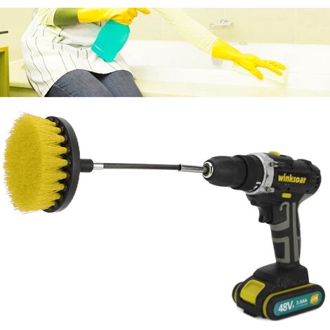 4-teiliges Set für Waschmaschine, multifunktionale elektrische Waschmaschine, Bohrer, Reinigungsbürste und Zubehör (gelb) (1/5)