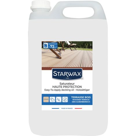 Saturateur Haute protection pour terrasses bois 6L Incolore STARWAX