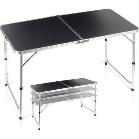 Folding camping table adjustable height 120x60 cm graphite 235492867 (1/5)