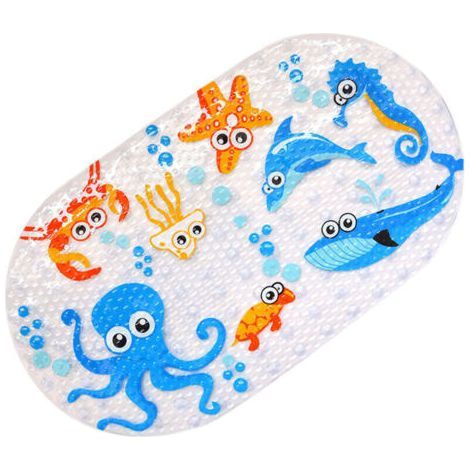 69x39cm Baozun Cartoon Bath Mat, Non-Slip Bathtub Mat with Suction Cup Shower Mat (Octopus) (1/5)