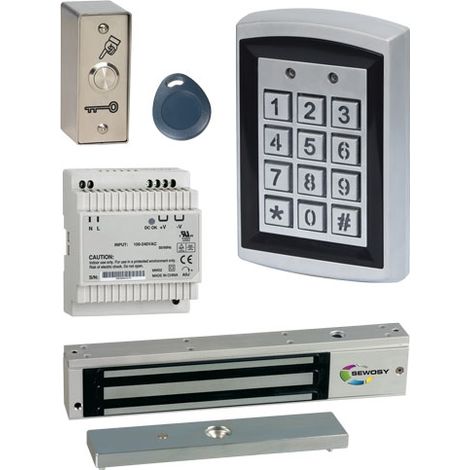 KRRVA Kit de contrôle d'accès YAKA avec ventouse 300 DaN en applique SEWOSY 12V