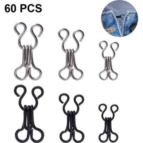 Ensemble de 60 agrafes pour soutien-gorge et sous-vêtements, 3 tailles (1/5)