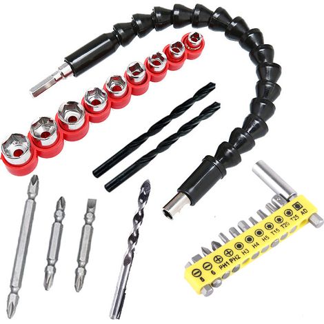 Jeu de forets à visser et douilles pour tournevis, accessoires pour perceuse électrique manuelle, taille 2