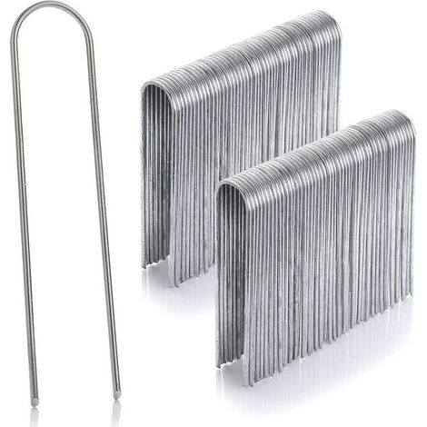 Packung mit 50 verzinkten Stahlbefestigungspfählen – Länge 100 mm, Breite 25 mm, Durchmesser 2,9 mm – Abgeschrägte Spitzen für schnelle Montage
