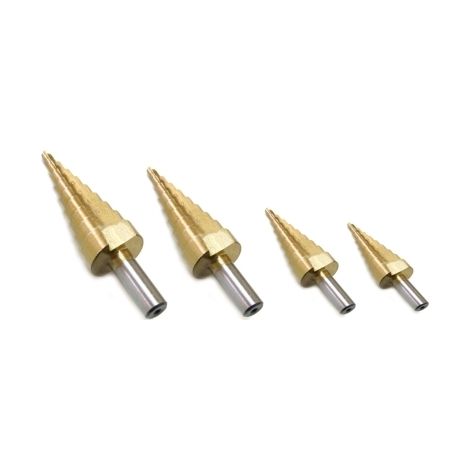 Frese/Punte coniche allargafori scalino/gradino set 4 pezzi 12 - 32 mm - Mod. A