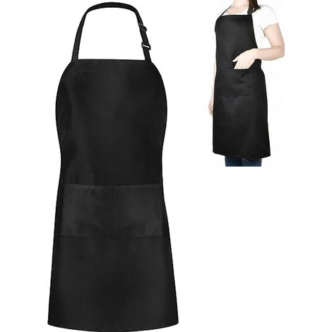 Grembiule da cucina regolabile con 2 tasche, ideale per casa, ristoranti, bar, pasticceria, giardinaggio, barbecue e attività professionali.