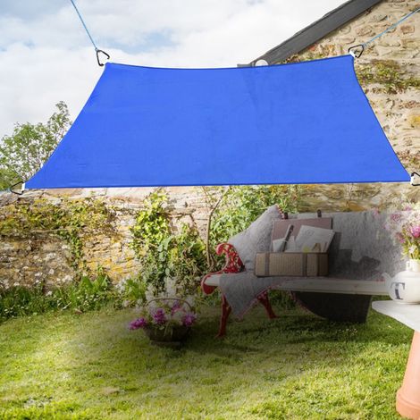 Greenbay Sun Shade Sail Garden Patio Party Sunscreen Awning Canopy 98% UV Block Square Blue 3.6x3.6m