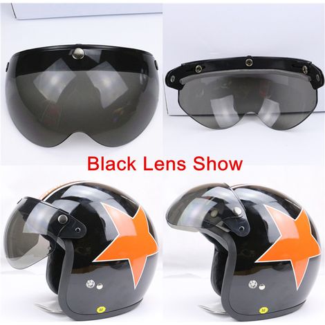 Visière anti-vent pour casque moto vintage, protection faciale avec 3 clips ajustables (1/3)