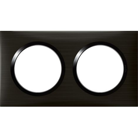 Placa frontal doble Dooxie, LEGRAND, acero inoxidable oscuro cepillado LEGRAND (1/2)
