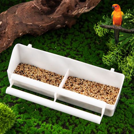 Bain Oiseaux Suspendu - Plateau Nourrisseur Oiseaux - Pour Fenêtre Jardin Extérieur - 21,3 x 5,3 x 10 cm - Blanc - 1 Pièce (1/5)