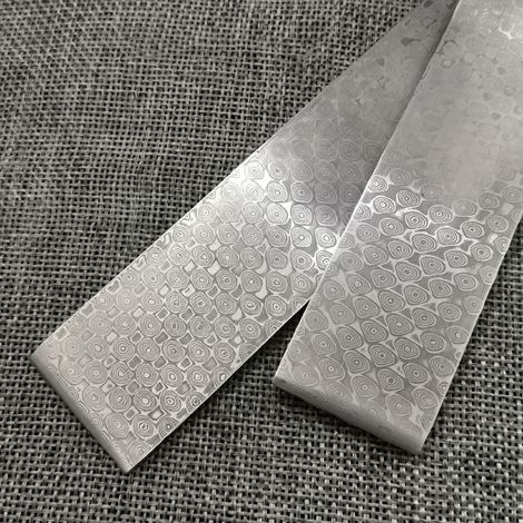 Billette en acier damas 160x30x3mm, coupe à motifs, matériaux de forgeage d'embryon trempés et lissés pour le bricolage, matériau polyvalent (1/5)