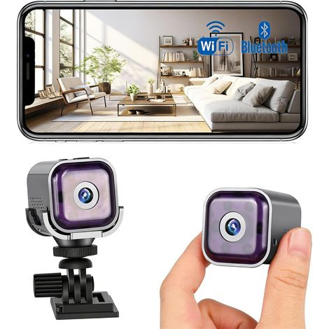 Caméra Espion Miniature 1080P,Caméra Surveillance WiFi Intérieur sans Fil - Mini Caméra Espion avec Vision Nocturne,Détection de Mouvement et Audio Bidirectionnel en Temps Réel par Application Mobile